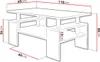 A line drawing of a coffee table with dimensions indicated by red lines and text. Voir les images du produit