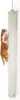 An orange and white cat is climbing a light-colored scratching post. Produktbild-Vorschau