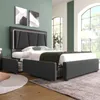 Flieks Lit rembourré 90x200cm avec sommier à lattes, lit de Voir les images du produit 1