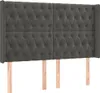 vidaXL LED Kopfteil Dunkelgrau 147x16x118/128 cm Samt Produktbild-Vorschau 3