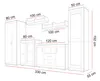 A diagram showing the dimensions of a modular furniture set. Produktbild-Vorschau