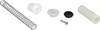 A collection of spare parts for a coffee machine, including a spring, plastic and rubber components, and a screw, laid out on a white background. Produktbild-Vorschau