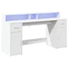 A white desk with blue LED lighting on a white background. Anteprima dell’immagine prodotto