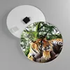 Wanduhr - Rund - Glasuhr - Tiger Dschungel Ruhe - 40x40cm - Produktbild-Vorschau 2