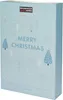 A light blue advent calendar box with a winter theme, featuring trees and snowflakes, and the text 'MERRY CHRISTMAS'. Náhľad obrázku produktu