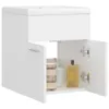 vidaXL Vanity Unit so zabudovaným umývadlom Biely drevený Náhľad obrázku produktu 4
