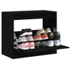 vidaXL Armoire à chaussures noire 80x42x69 cm Bois Voir les images du produit 2