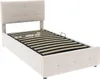 OKWISH Lit Coffre Simple Capitonné 90x200 cm avec Coffre Voir les images du produit 5