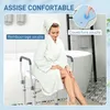HOMCOM Chaise de douche avec accoudoirs, siège de douche, Voir les images du produit 8