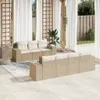 vidaXL 8-tlg. Garten-Sofagarnitur mit Kissen Beige Poly Produktbild-Vorschau 2