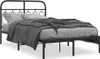 vidaXL Bettgestell mit Kopfteil Metall Schwarz 120x200 cm Produktbild-Vorschau 1