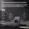 A vacuum cleaner bag is displayed on a surface with vacuum cleaners in the background and text listing compatible models. Produktbild-Vorschau