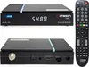 A product shot of a satellite receiver and its remote control, presented from multiple angles. Produktbild-Vorschau