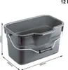 Rotho Putzeimer BASIC Serie, 12l, Anthrazit, rechteckig, Produktbild-Vorschau 3