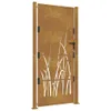 A single garden gate with a corten steel finish and a laser-cut grass design. Produktbild-Vorschau