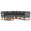 vidaXL 6 tlg. Garten Lounge Set mit Kissen Poly Rattan Grau Produktbild-Vorschau 4