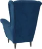 vidaXL Fauteuil à oreilles avec tabouret bleu velours Voir les images du produit 6