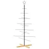 vidaXL Weihnachtsbaum Metall mit Holzständer Schwarz 150 cm Produktbild-Vorschau 1