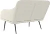 A cream-colored bench viewed from the back and side, with dark legs. Produktbild-Vorschau