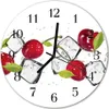 Glasuhr Wanduhr Küchenuhr Echt-Glas 30fi cm Kirschen Eis Produktbild-Vorschau 1