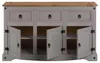 Sideboard RAMON Landhausstil Kommode Kiefer massiv grau Produktbild-Vorschau 4