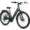 A studio shot of a green electric bicycle against a white background. Produktbild-Vorschau