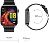 A smartwatch is shown from the front and side, with dimensions and a diagram of its strap circumference. Náhled obrázku produktu