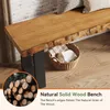 Banc d'entrée en bois massif Wanbor, 120 cm, style Voir les images du produit 8