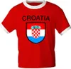 T-Shirt mit Print - Fahne Flagge Croatia Kroatien 76387 rot Produktbild-Vorschau 1