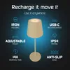 Ledvion 2x Wiederaufladbare LED Tischleuchte Beige Dimmbar Produktbild-Vorschau 5