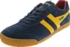 A single blue Gola Harrier shoe with yellow accents is shown from a side angle against a white background. Produktbild-Vorschau