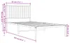 vidaXL Postel s čelem kovová černá 90x200 cm Náhled obrázku produktu 6