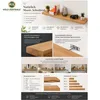 Wandregal Eiche massiv 70x22x4 cm mit gerade Kante – Produktbild-Vorschau 8