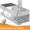 A close-up shot of a stainless steel shower caddy covered in water droplets. Anteprima dell’immagine prodotto