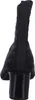 A black knitted boot with stones and a black heel, shown from the side. Produktbild-Vorschau