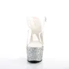 ADORE-708LG Damen Sandale von Pleaser, Transparent Silber , Produktbild-Vorschau 6
