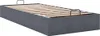 A dark gray ottoman bed frame with wooden slats, shown from a diagonal angle on a white background. Produktbild-Vorschau