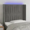 vidaXL LED Kopfteil Hellgrau 83x16x118/128 cm Samt Produktbild-Vorschau 2