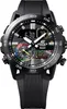 A close-up studio shot of a black Casio Edifice Bluetooth men's watch against a white background. Voir les images du produit