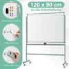 COSTWAY Doppelseitiges mobiles Whiteboard 120x90cm, Produktbild-Vorschau 5