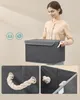 SONGMICS úložné boxy se víkem, skládací, sada 3 kusů, 50 x Náhled obrázku produktu 5