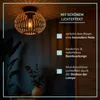 Stropná lampa, 30 cm, E27, bambus/kov, prírodná/čierna Náhľad obrázku produktu 5