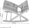 A diagram of a footrest with dimensions indicated. Produktbild-Vorschau