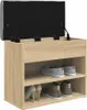 A shoe cabinet with a lift-up lid, showing shoes on the shelves. Náhľad obrázku produktu