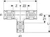 Geberit GE FlowFit, T-Stück, reduziert, PPSU, d16 x 20 x Produktbild-Vorschau 2