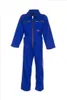 A blue jumpsuit is displayed against a white background. Produktbild-Vorschau