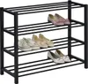 Schuhregal NAVAN Metall Schwarz, robuste Schuhbank mit 4 Produktbild-Vorschau 1