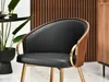 Chaise de salle à manger CERYS - noyer / noir / or Voir les images du produit 3