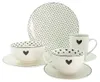 Clayre & Eef Tasse 350 ml Blanc Noir Porcelaine Cœur Voir les images du produit 5