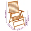 Sedie da giardino 6 pezzi con cuscini verdi in teak Anteprima dell’immagine prodotto 11